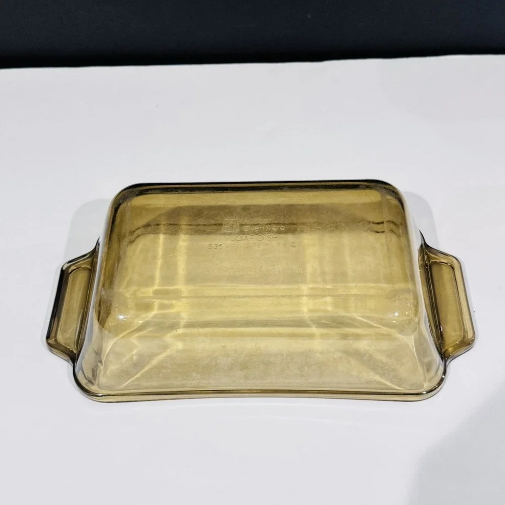 Vintage Anchor Hocking Ovenware Loaf Dish‎ Brown Amber Glass 1.5qt